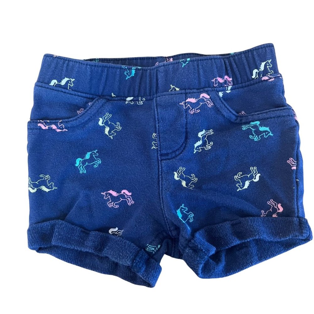 Jumping Beans Navy Blue Unicorn Shorts 18 Months